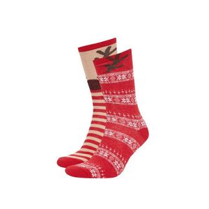 DEFACTO dámské vánoční bavlněné dlouhé ponožky, balení po 2 kusech obraz