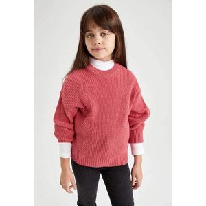DEFACTO Dívčí pravidelný střih svetr s kulatým výstřihem obraz