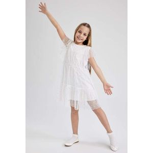 DEFACTO dívčí šaty s krátkým rukávem a tylem obraz