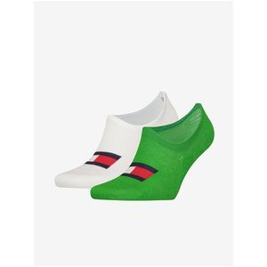 Sada dvou párů ponožek v bílé a zelené barvě Tommy Hilfiger Underw - Pánské obraz