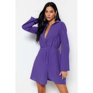 Plážové šaty Trendyol Purple Mini tkané ze 100% bavlny obraz