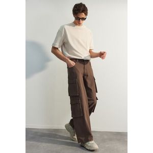 Trendyol Limited Edition Brown Premium Baggy Cargo Pants obraz