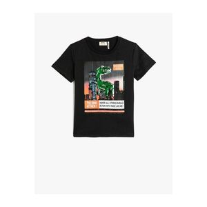 Koton Tričko s krátkým rukávem, kulatým výstřihem a potiskem dinosaura, bavlna obraz
