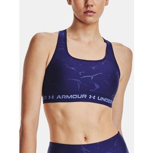 Tmavě modrá dámská sportovní podprsenka Under Armour UA Crossback Mid Emboss obraz