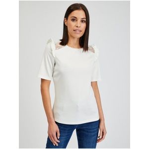 Orsay Bílé dámské tričko s průstřihem na zádech - Dámské obraz