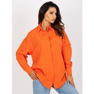 Oranžová oversize košile na knoflíky s manžetami obraz