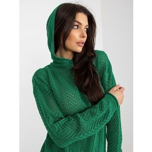 Zelený prolamovaný letní svetr s kapucí obraz