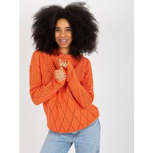 Oranžový dámský letní svetr s kapucí obraz