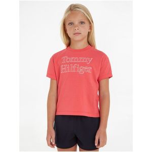 Tmavě růžové holčičí tričko Tommy Hilfiger - Holky obraz