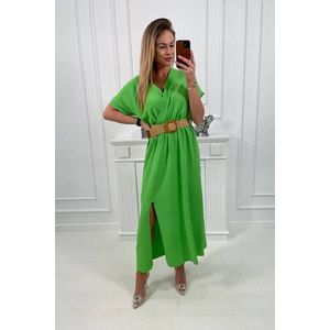Dlouhé šaty s ozdobným páskem světle zelené barvy obraz