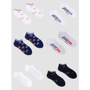 Dětské chlapecké kotníkové bavlněné ponožky s různými vzory a barvami, balení po 6 kusech SKS-0008C-AA00-004 obraz