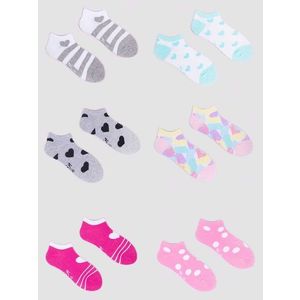 Yoclub Kids's Girls' Ankle Cotton Socks Patterns Colours 6-Pack SKS-0008G-AA00-004 obraz