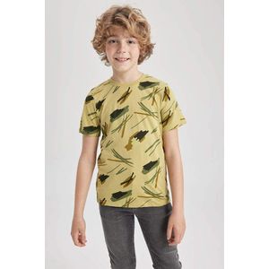 DEFACTO Chlapecké tričko s krátkým rukávem, pravidelný střih, kulatý výstřih, vzorované obraz