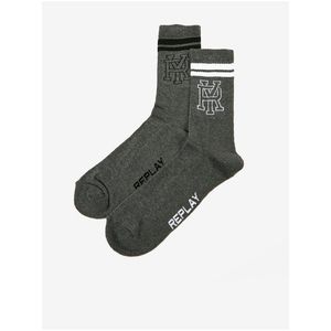 Sada dvou párů pánských ponožek v tmavě šedé barvě Replay obraz