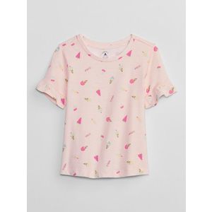 Růžové holčičí vzorované tričko GAP obraz