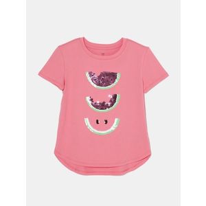 Růžové holčičí tričko s flitry GAP obraz