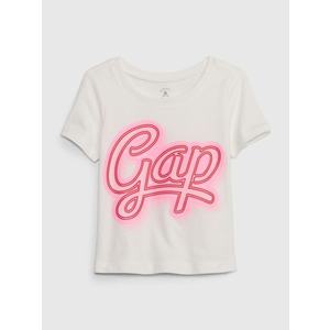 Růžovo-bílé holčičí tričko s logem GAP obraz