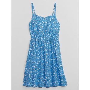 Modré holčičí květované šaty na ramínka GAP obraz
