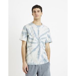 Bílo-modré pánské vzorované tričko Celio Deswirl obraz