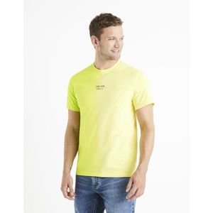 Žluto-zelené pánské tričko Celio Deside obraz