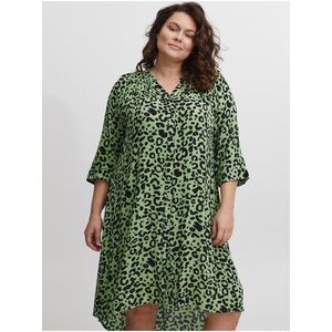 Zelené dámské vzorované košilové šaty Fransa obraz