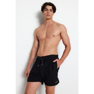 Trendyol Black Standard Size Soft Fabric Beach Shorts obraz