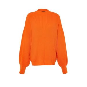 Trendyol Orange Wide Fit Crew Neck Pletený svetr obraz