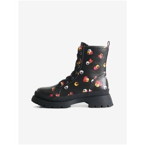 Černé dámské kotníkové květované boty Desigual Boot Flowers - Dámské obraz