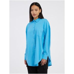 Modrá dámská lněná košile ONLY Corina - Dámské obraz