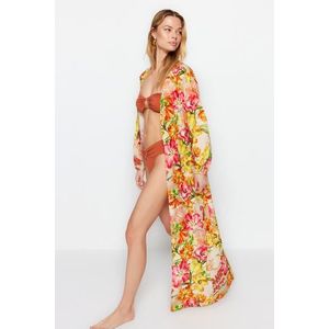 Trendyol Maxi Woven Kimono & Kaftan with Floral Pattern Belt obraz