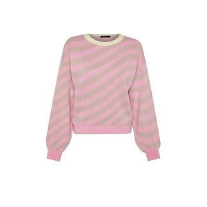 Trendyol růžový pletený svetr s vlastním vzorem obraz