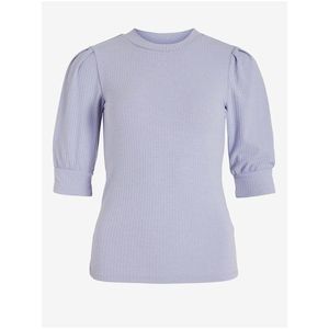 Světle fialové dámské žebrované tričko VILA Felia obraz