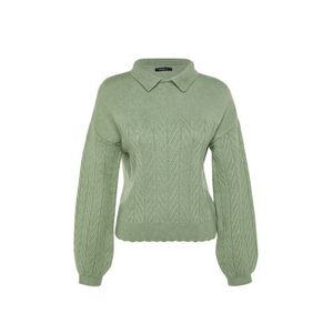 Trendyol Mint Wide Fit Měkký texturovaný pletený pletený svetr z pleteného úpletu obraz
