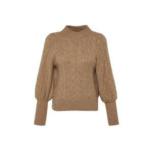 Trendyol Camel Pletený pletený svetr s měkkou texturou obraz