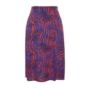 Trendyol Curve Multicolored Animal Print A-line Shally Knitted Skirt obraz