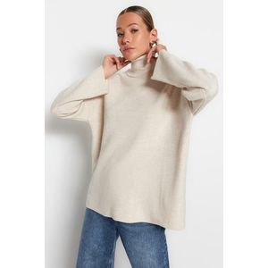 Trendyol Stone Wide Fit Základní oversize pletený svetr obraz