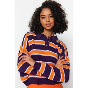 Pletený svetr Trendyol s fialovým barevným blokem obraz