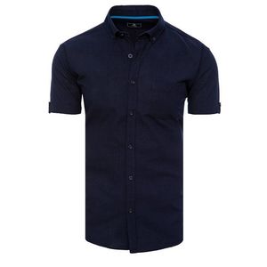 Dstreet pánská tmavě modrá košile s krátkým rukávem obraz