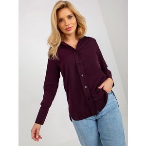 Tmavě fialová dámská klasická košile s límečkem obraz