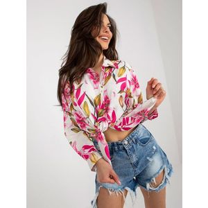 Béžová a růžová letní košile s potiskem obraz