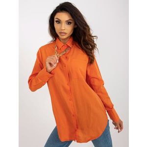 Oranžová oversized košile na knoflíky obraz