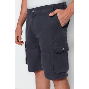 Trendyol Anthracite Regular Fit Cargo Pocket Shorts obraz