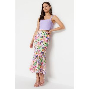 Trendyol Multicolored Floral Patterned Maxi Length Woven Skirt obraz