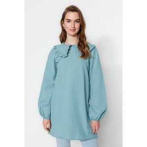 Trendyol Mint Bebe Tunic with a Woven Collar obraz