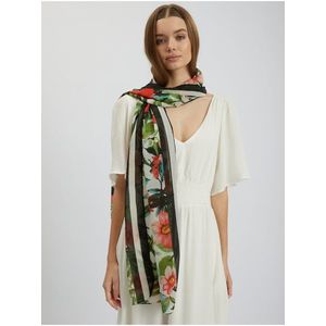 Bílo-zelený dámský květovaný šátek ORSAY obraz