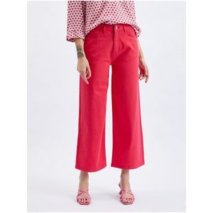 Orsay Tmavě růžové dámské zkrácené flared fit džíny - Dámské obraz