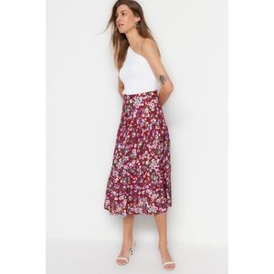 Trendyol vícebarevná midi sukně s volánky a viskózovou látkou s květinovým vzorem obraz