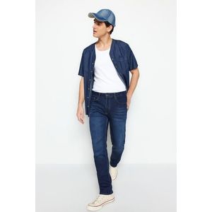 Trendyol Light Navy Blue Premium Regular Fit Stretch Fabric Jeans Denim Trousers obraz