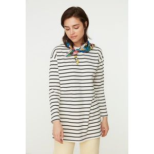 Trendyol Black Striped Knitted Tunic obraz