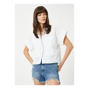Koton Standardní košilový límec Jednobarevné bílé dámské košile 3sak60018pw obraz